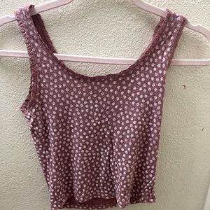 Pink Tank With Flowers